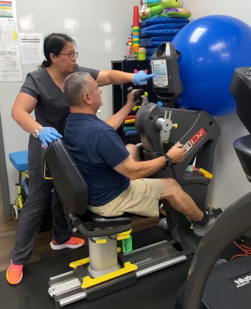 Physical therapy session